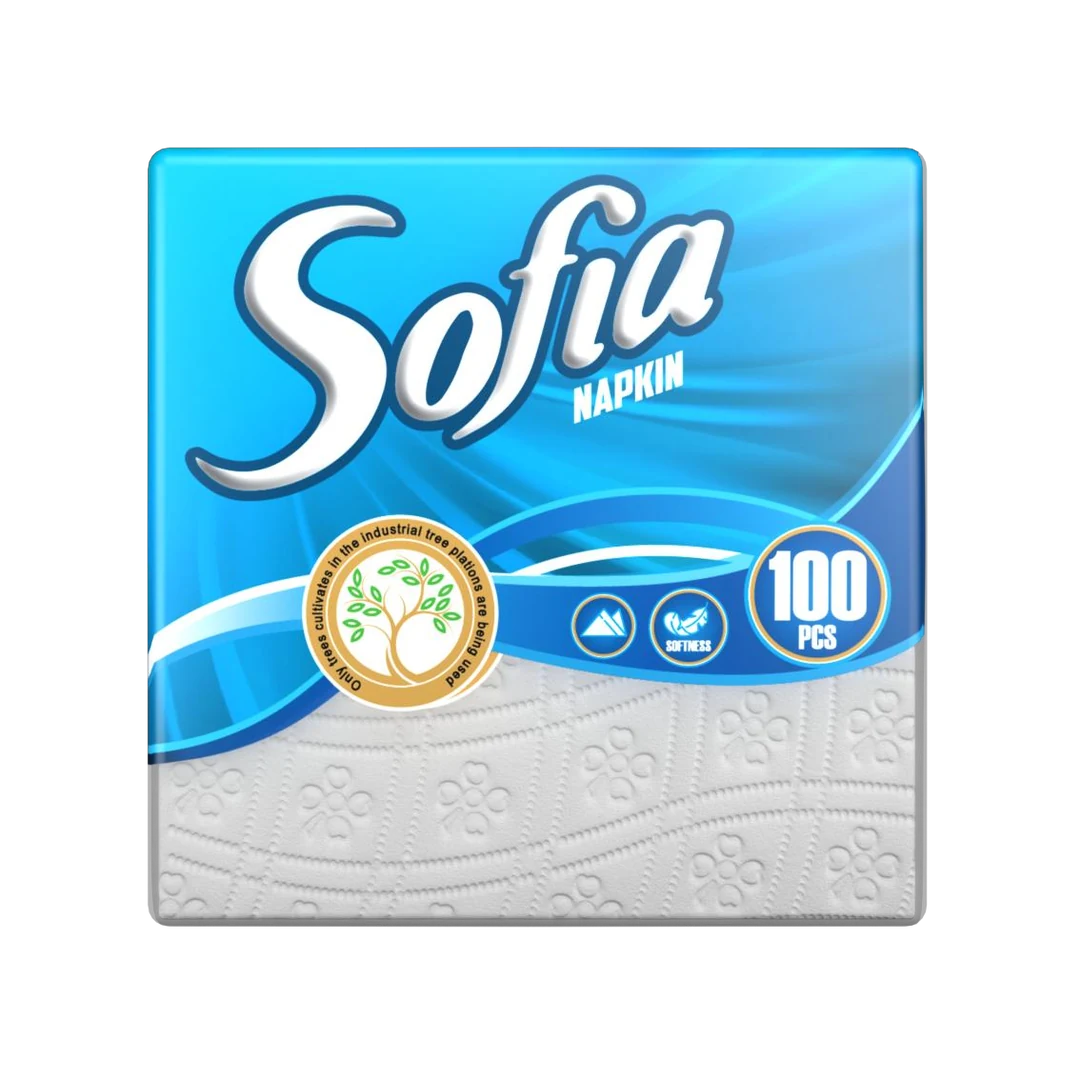 SOFIA Comfort անձեռոցիկներ · 100 հատ, 33 × 33 սմ․ փաթեթավորում