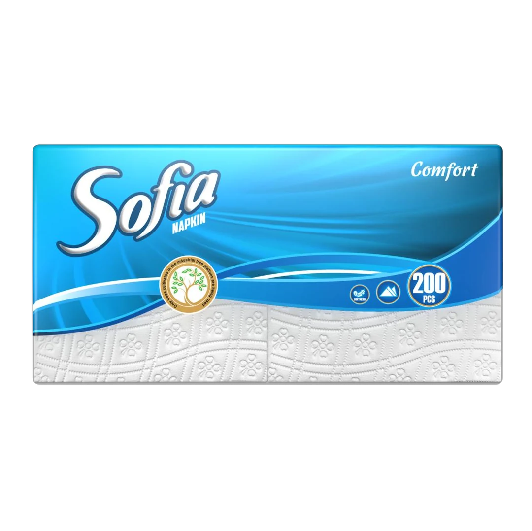 SOFIA Comfort անձեռոցիկներ · 200 հատ, 33 × 33 սմ․ փաթեթավորում